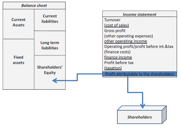 the allocation of profit attributable to the shareholders